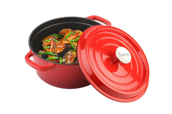 Hình ảnh sản phẩm - [RK24-RD] Nồi Gang Đúc Chống Dính Rapido 24cm
