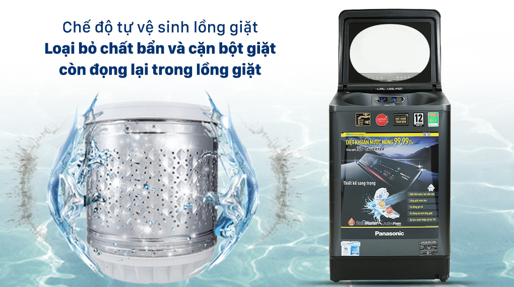 Máy giặt Panasonic NA-FD14V1BRV - tự làm sạch
