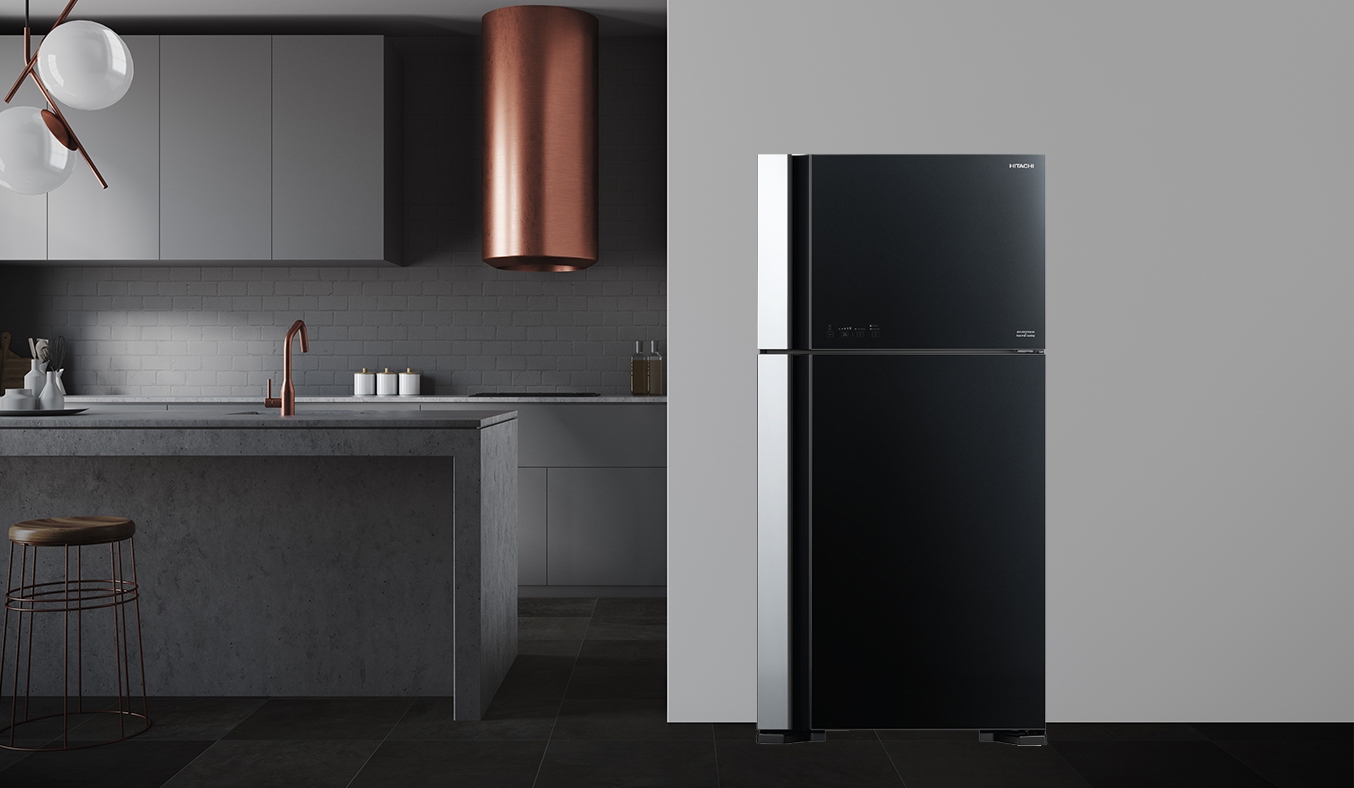 Tủ lạnh Hitachi Inverter 550 lít R-FG690PGV7X (GBK) - Thiết kế sang trọng, đường nét bo tròn mềm mại