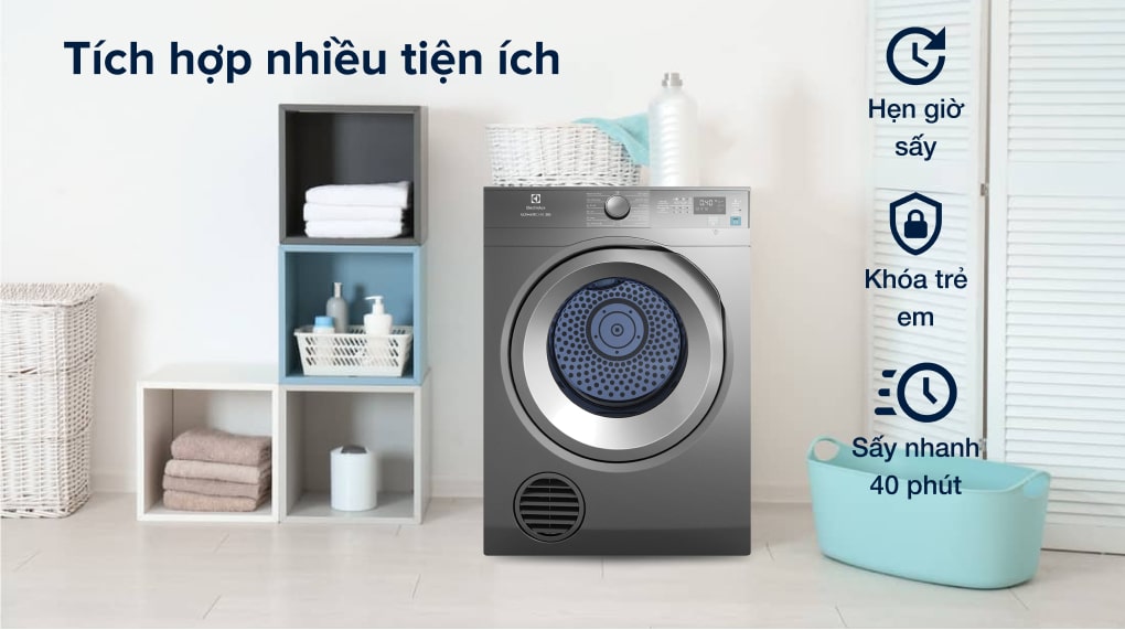 Máy sấy thông hơi Electrolux 8.5 kg EDS854N3SB - Tích hợp nhiều tiện ích