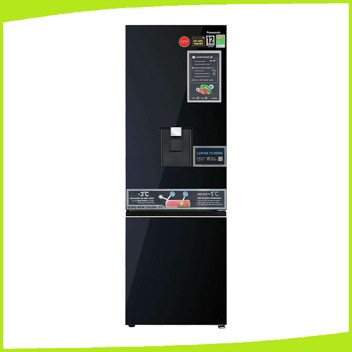 Hình ảnh sản phẩm - [NR-BV361WGKV] Tủ lạnh Panasonic Inverter 325 lít 