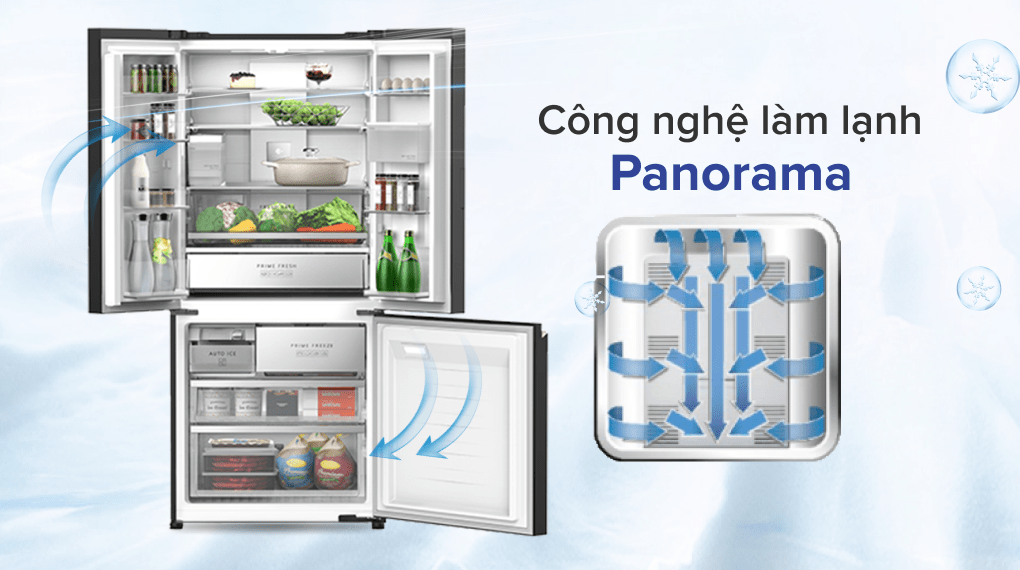 Tủ lạnh Panasonic Inverter 495 lít NR-CW530XMMV - Làm lạnh vòm Panorama