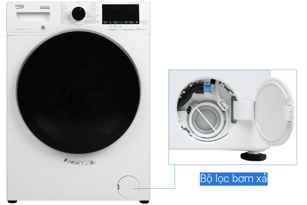 Hình ảnh sản phẩm - [WCV10649XWST] Máy giặt Beko Inverter 10 kg WCV10649XWST