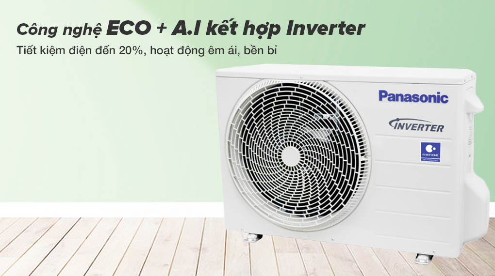 Máy lạnh Panasonic Inverter 1.5 HP CU/CS-XU12XKH-8 - công nghệ trí tuệ nhân tạo ECO tích hợp A.I kết hợp Inverter