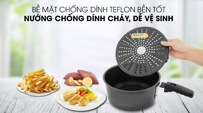 Bền tốt, dễ vệ sinh - Nồi chiên không dầu Rapido RAF6.5D 6.5 lít