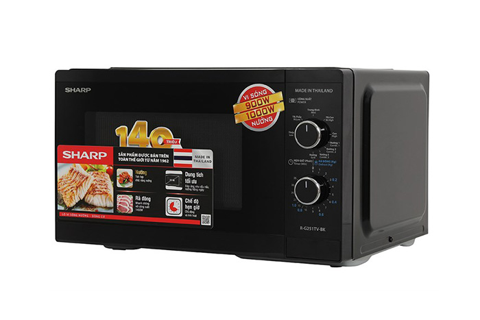 Hình ảnh sản phẩm - [R-G251TV-BK] Lò Vi Sóng Có Nướng Sharp 25 Lít