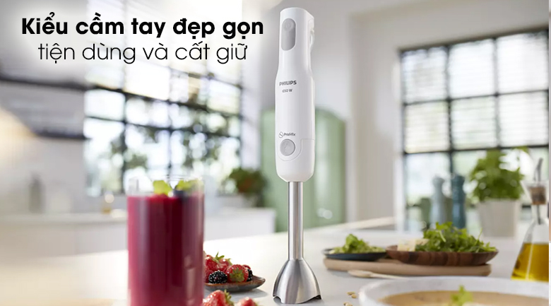 Máy xay sinh tố cầm tay Philips HR2537 - Thiết kế thanh lịch, chắc chắn, kích cỡ gọn gàng