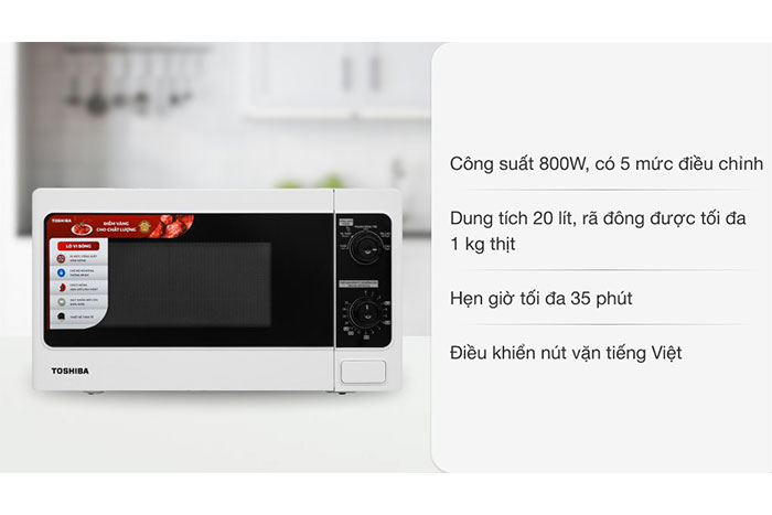 Hình ảnh sản phẩm - [ER-SM20(W1)VN] Lò Vi Sóng Toshiba 20 Lít