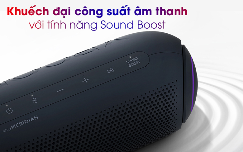 Loa Bluetooth LG Xboom Go PL5 Xanh Đen tính năng sound boost