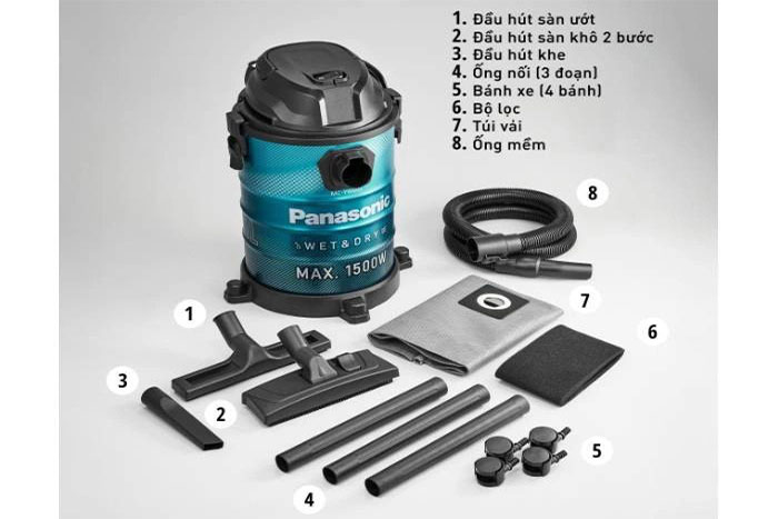 Hình ảnh sản phẩm - [MC-YW603AN49] Máy Hút Bụi Khô Và Ướt Panasonic 1500W