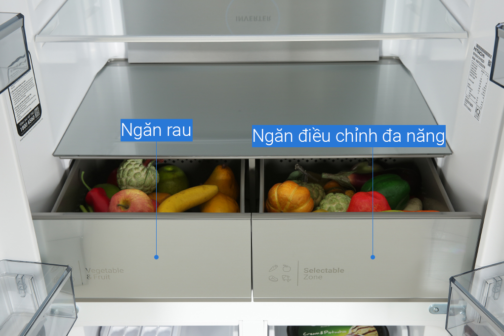 Hình ảnh sản phẩm - [HR4N7522DSDXVN] Tủ lạnh Hitachi Inverter 466 lít Multi Door