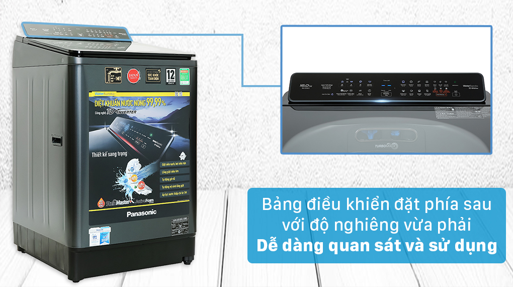 Máy giặt Panasonic NA-FD16V1BRV - Bảng điều khiển