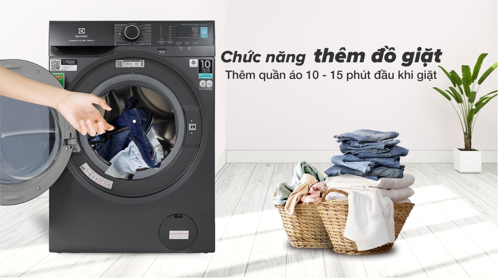 Máy giặt Electrolux Inverter 10 kg EWF1024P5SB - Chức năng thêm quần áo trong khi giặt