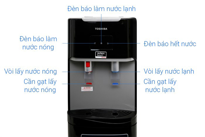 Hình ảnh sản phẩm - [ RWF-W1669BV(K1) ] Máy Nước Nóng Lạnh Toshiba