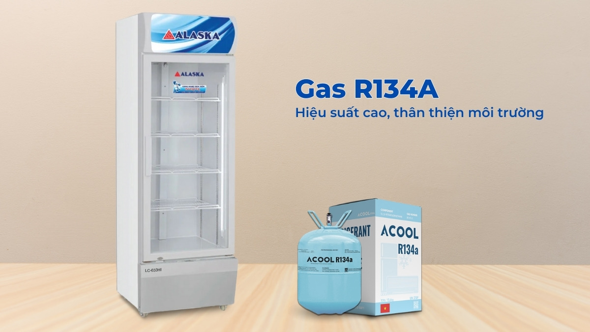 Gas R134A có hiệu suất làm lạnh cao, thân thiện môi trường