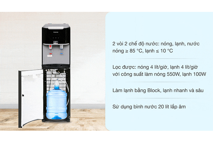 Hình ảnh sản phẩm - [ RWF-W1669BV(K1) ] Máy Nước Nóng Lạnh Toshiba