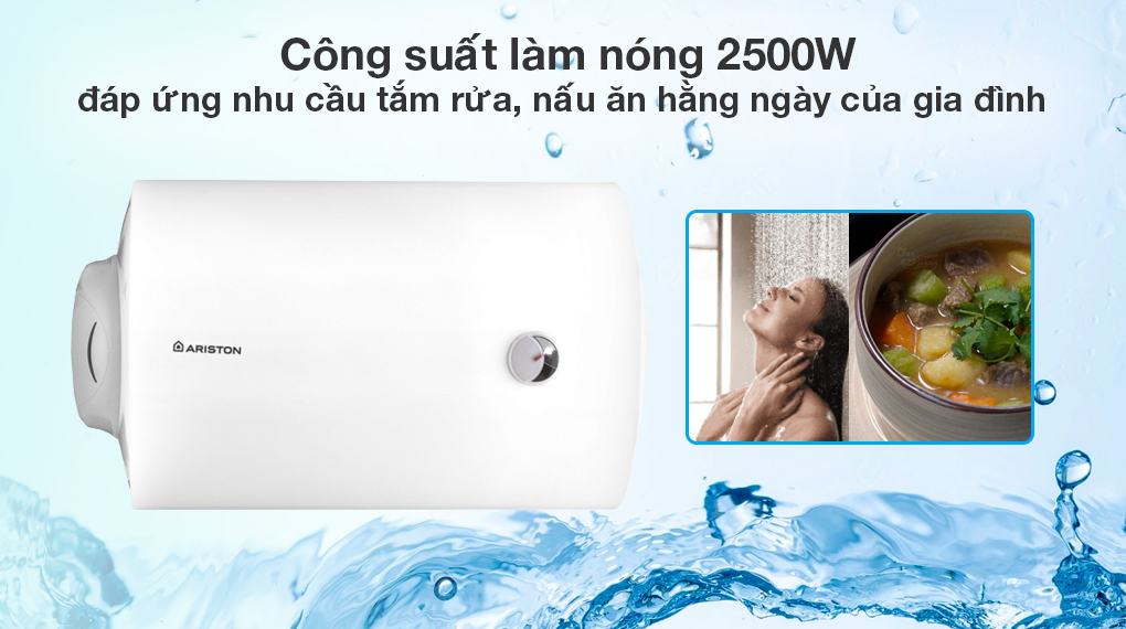 Máy nước nóng gián tiếp Ariston 100 lít PRO R 100 H 2.5 FE - Đặc điểm làm nóng