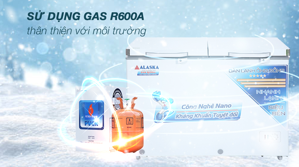 Tủ đông Alaska 282 lít BCD 4568C - Loại gas sử dụng