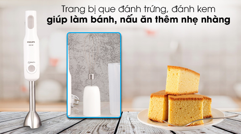 Máy xay sinh tố cầm tay Philips HR2537 - Que đánh trứng chuyên dụng