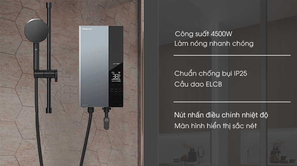 Hiện đại, sang trọng - Máy nước nóng trực tiếp Panasonic 4500W DH-4UDP1VZ