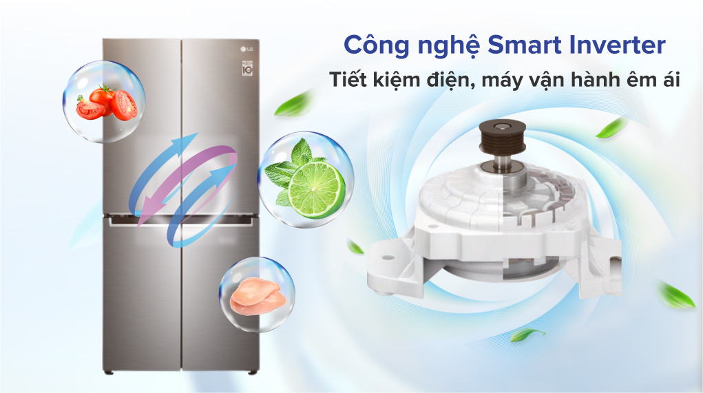 Tủ lạnh LG Inverter 530 lít GR-B53PS - Công nghệ tiết kiệm điện