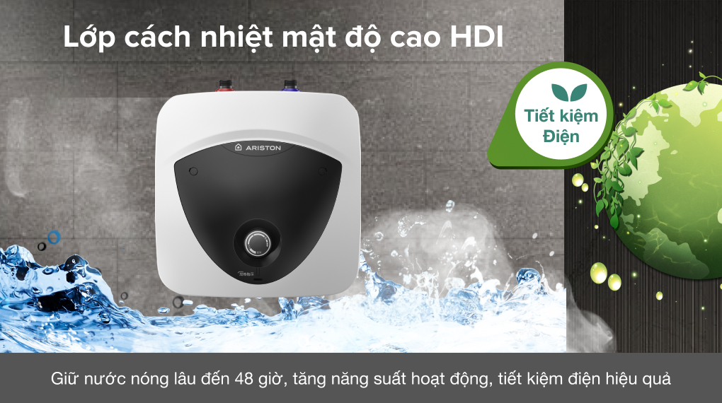 Máy nước nóng gián tiếp Mini 6 lít AN LUX 6 BE 1.5 FE - Lớp cách nhiệt mật độ cao HDI.