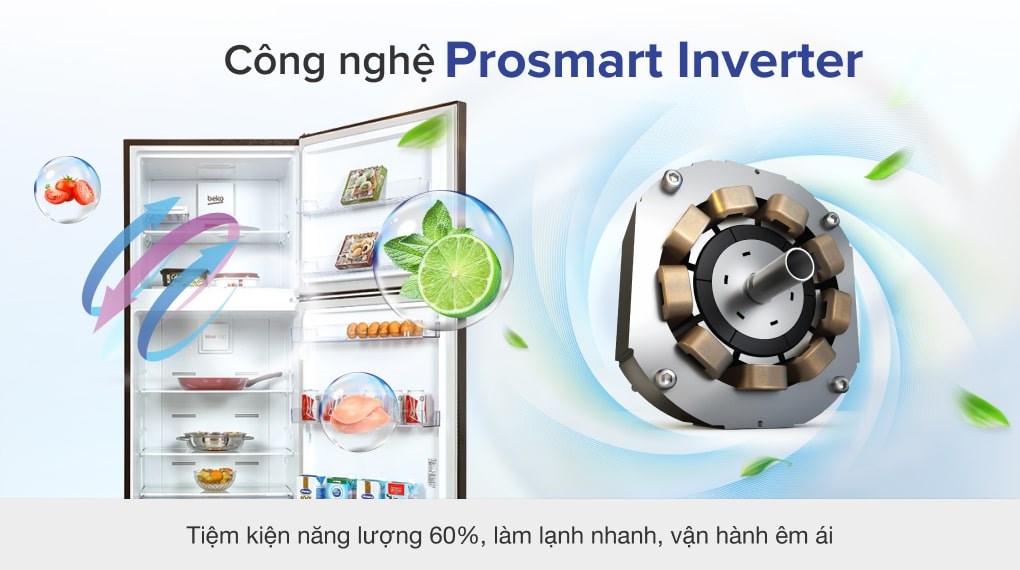 Tủ lạnh Beko Inverter 422 lít RDNT470I50VK - Prosmart Inverter