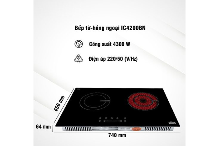 Hình ảnh sản phẩm - [IC4200BN] Bếp Từ - Hồng Ngoại Ferroli
