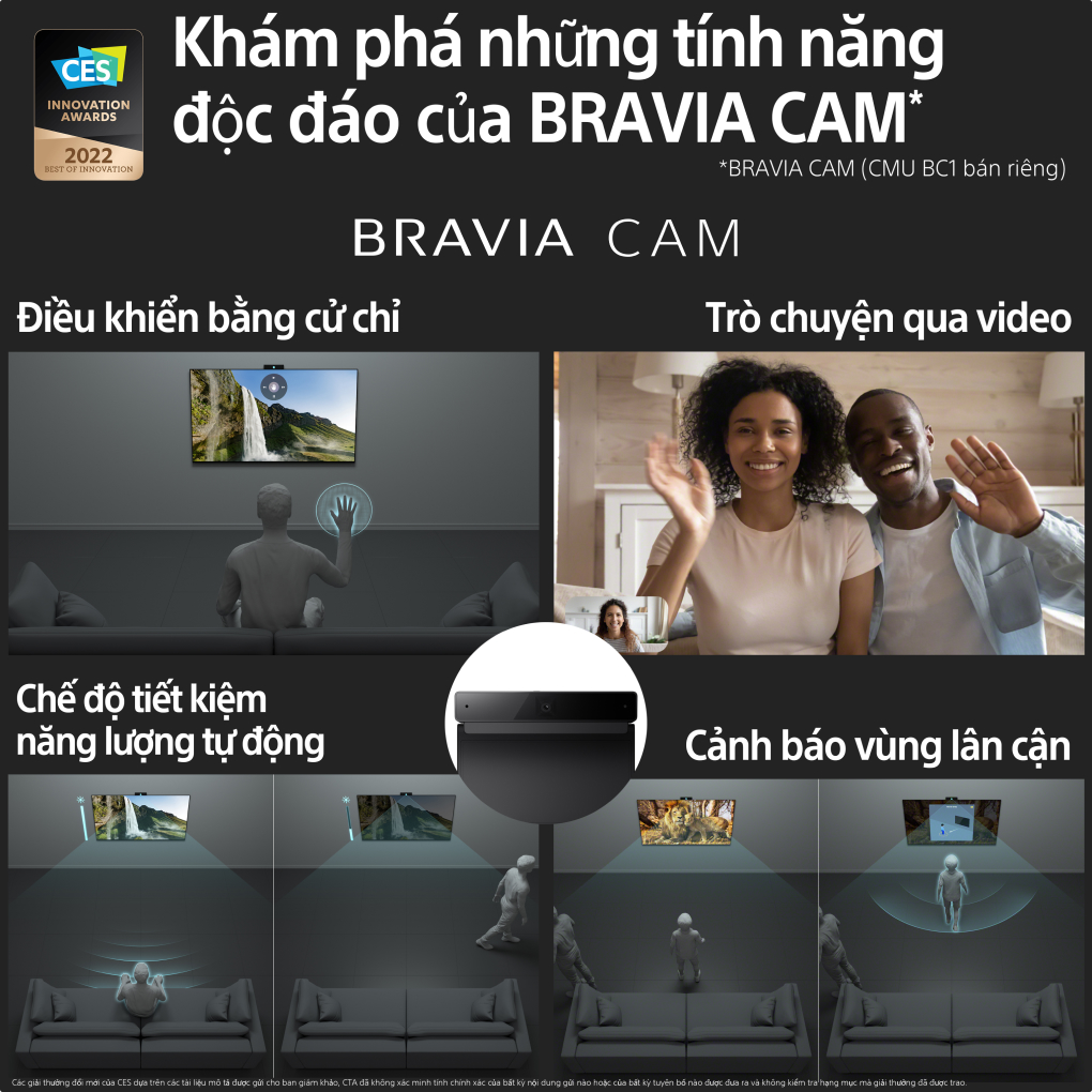 Bravia Cam - Google Tivi Sony 4K 55 inch XR-55X90L