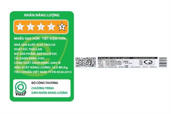 Hình ảnh sản phẩm - [EWF9023P5SC] Máy giặt Electrolux UltimateCare 500 Inverter 9kg