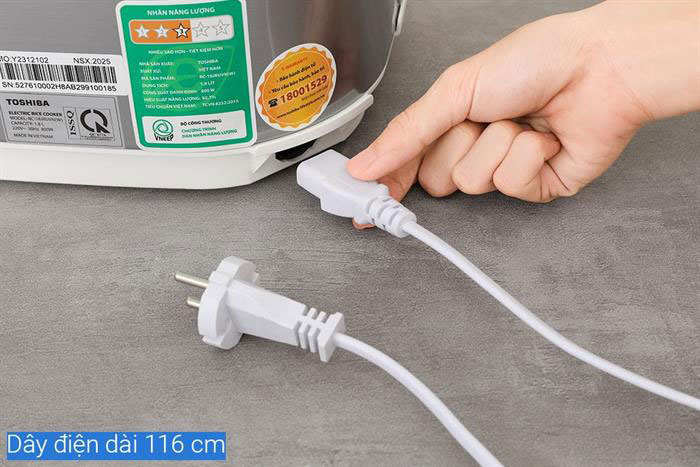 Hình ảnh sản phẩm - [RC-18JRUVN(W)] Nồi Cơm Điện Toshiba 1.8 Lít