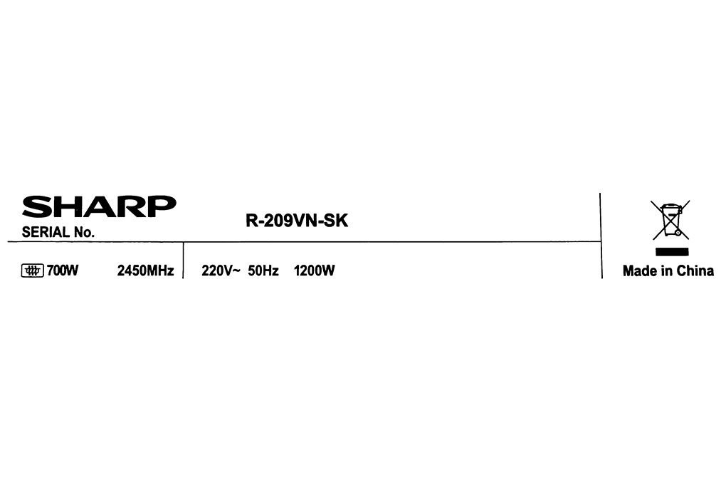 Hình ảnh sản phẩm - [R-209VN-SK] Lò vi sóng Sharp 20 lít R-209VN-SK