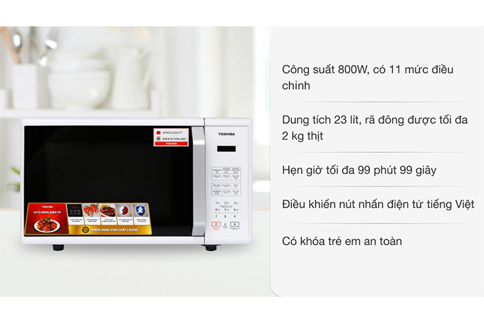 Hình ảnh sản phẩm - [ER-SS23(W1)VN] Lò Vi Sóng Toshiba 23 Lít