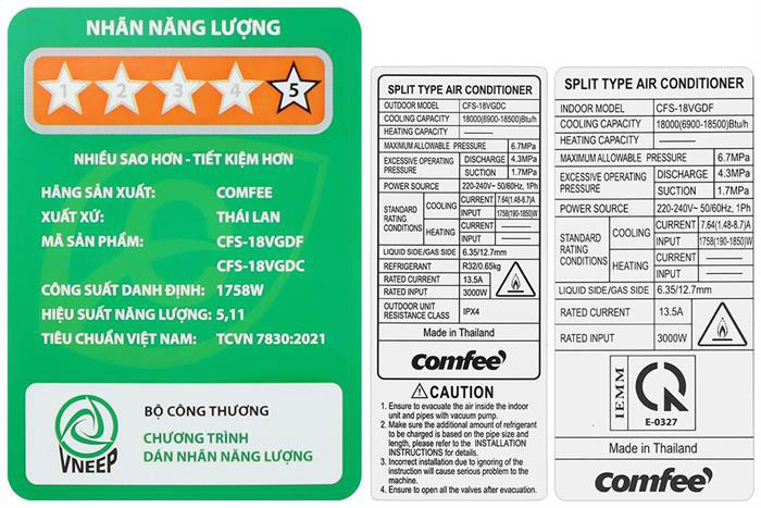 Hình ảnh sản phẩm - [CFS-18VGDF] Máy Lạnh Comfee Inverter 2.0 HP