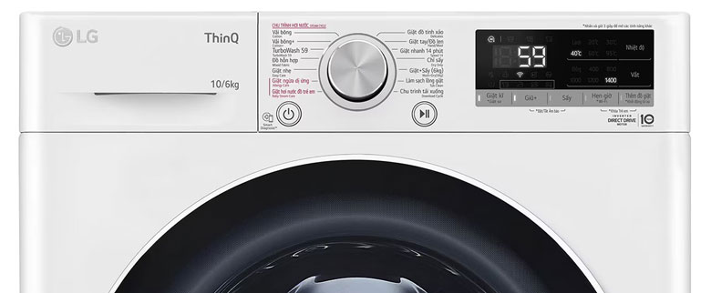 Máy giặt sấy LG Inverter 10kg FV1410D4W1 - Thao tác dễ dàng