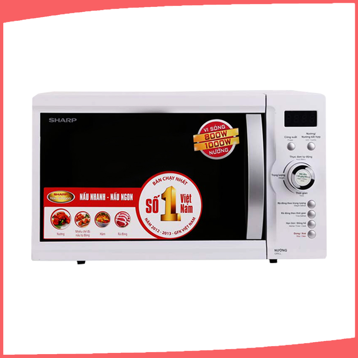Hình ảnh sản phẩm - [R-G371VN-W] Lò Vi Sóng Có Nướng Sharp 23 Lít