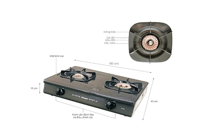 Hình ảnh sản phẩm - [RV-365(G)N] Bếp Gas Đôi Rinnai