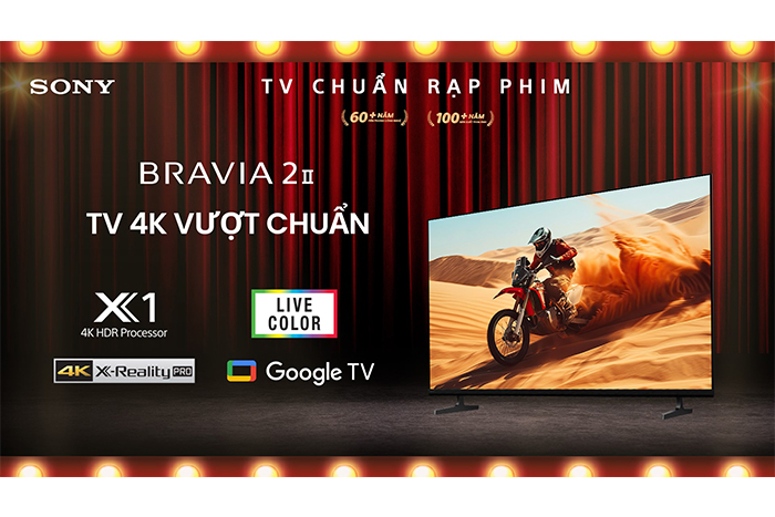 Hình ảnh sản phẩm - [K-50S25VM2] Sony Google Tivi 4K LED Nền BRAVIA 2 II 50 inch