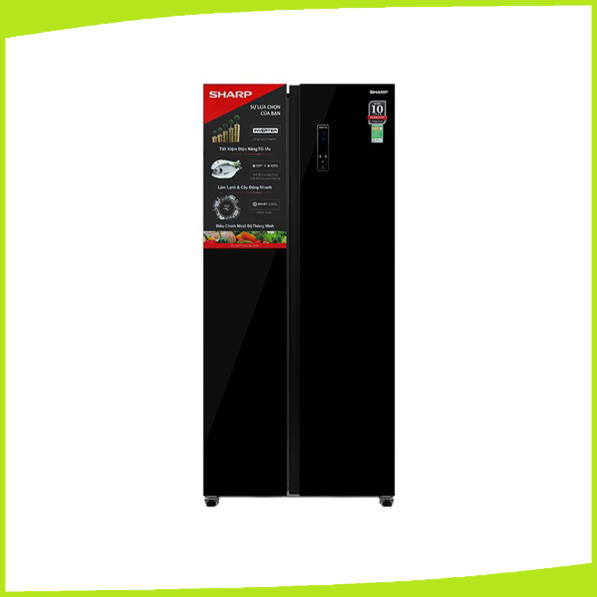 Hình ảnh sản phẩm - [SJ-SBX440VG-BK] Tủ Lạnh Sharp Side By Side Inverter 442 Lít