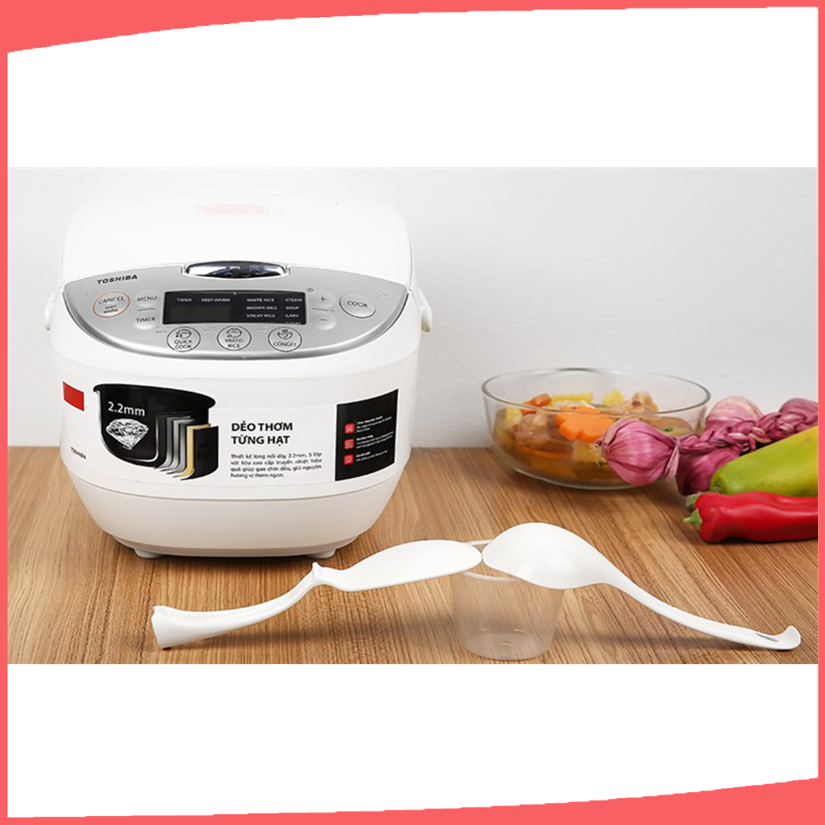 Hình ảnh sản phẩm - [RC-18DH2PV(W)] Nồi Cơm Điện Tử Toshiba 1.8 Lít