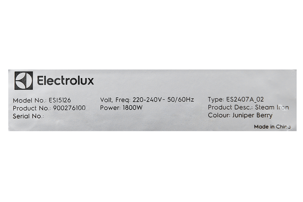 Hình ảnh sản phẩm - [ESI5126] Bàn ủi hơi nước Electrolux 1800W 