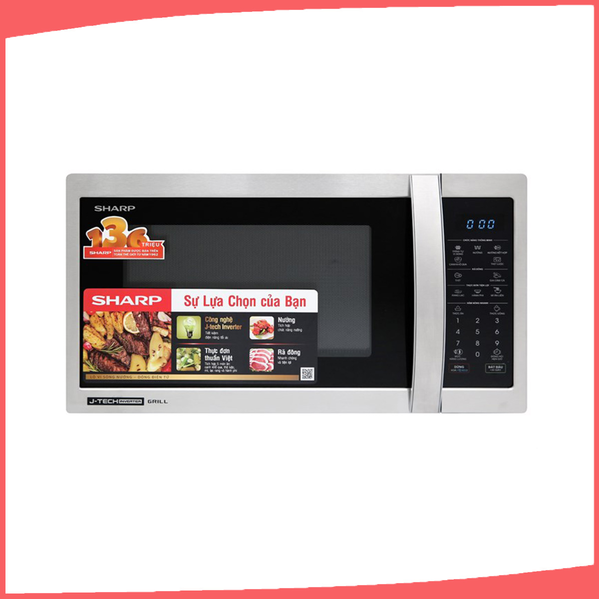 Hình ảnh sản phẩm - [R-G52XVN-ST] Lò Vi Sóng Có Nướng Sharp 25 Lít
