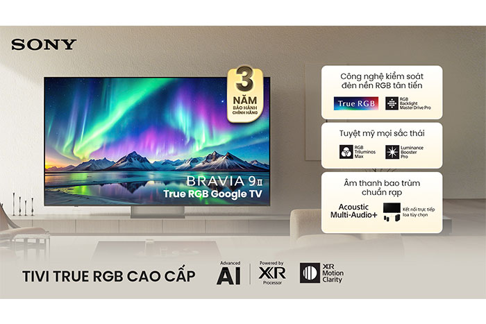 Hình ảnh sản phẩm - [K-85XR90M2] Sony Google TV True RGB BRAVIA 9 II 85 Inch