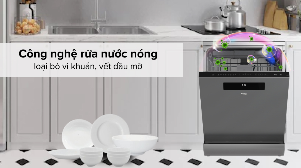 Máy rửa chén độc lập có sấy Beko DEN48520X - Công nghệ rửa