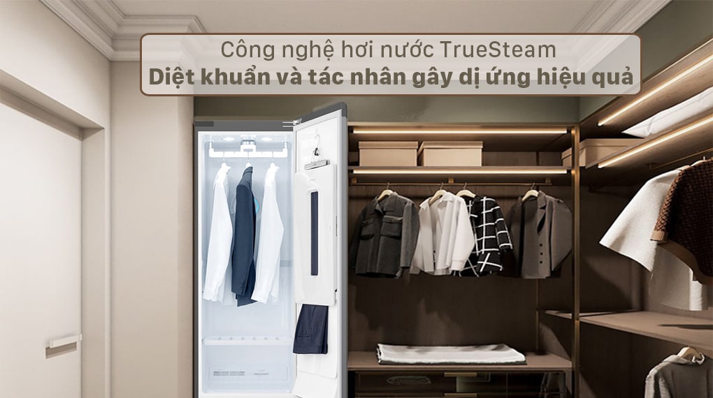 Tủ chăm sóc quần áo thông minh LG Styler màu gương kính S5MB - Công nghệ hơi nước TrueSteam