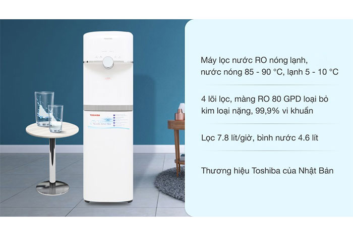 Hình ảnh sản phẩm - [TWP-W1643SV] Máy Lọc Nước RO Nóng Lạnh Toshiba 4 Lõi