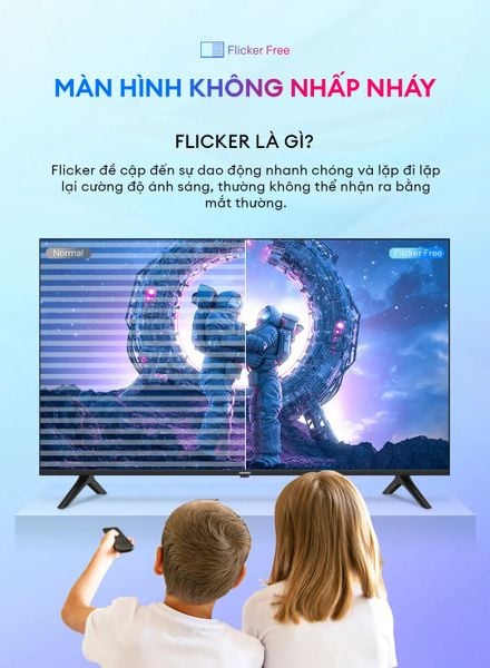 Màn hình tivi Coocaa 50 inch S3U Pro có tính năng Flicker Free giảm triệt để tình trạng mỏi mắt khi xem tivi