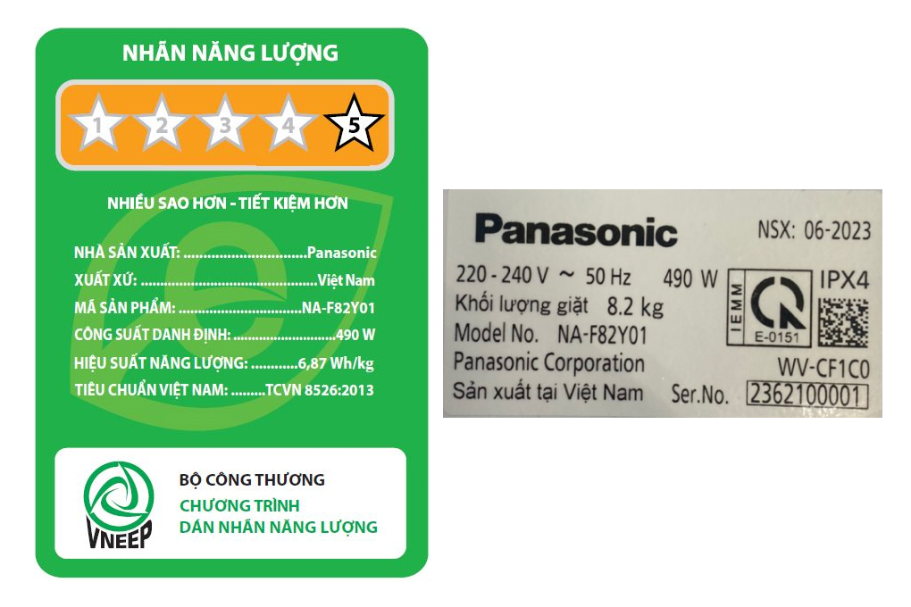 Hình ảnh sản phẩm - [NA-F82Y01DRV] Máy giặt Panasonic 8.2 kg