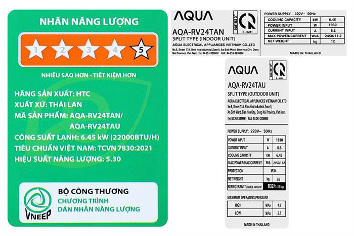 Hình ảnh sản phẩm - [AQA-RV24TA] Máy Lạnh Aqua Inverter 2.5 HP