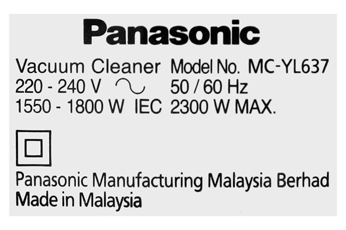 Hình ảnh sản phẩm - [MC-YL637SN49] Máy Hút Bụi Công Nghiệp Panasonic 2300W